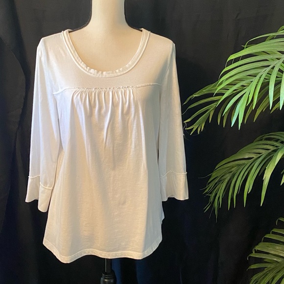 ♥️❄️Route 66 Woman’s White 3/4 Sleeve Shirt Size XL - Picture 1 of 9